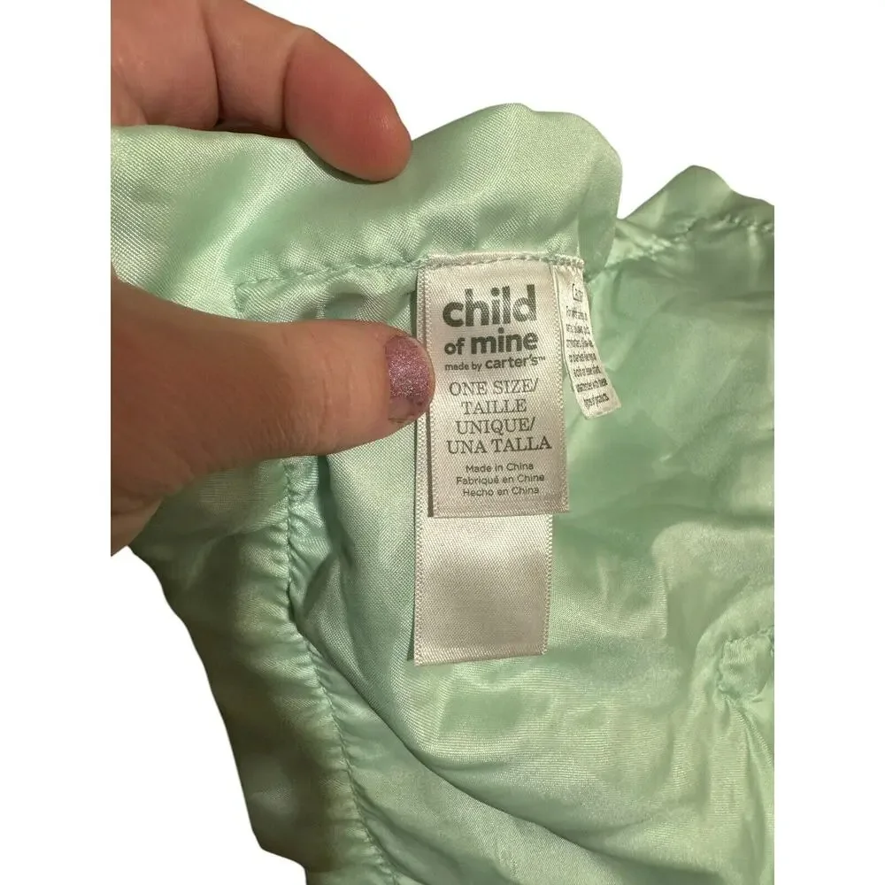 Child of Mine Carters Lamb Rattle Stars Green Satin Baby Security Blanket Lovey